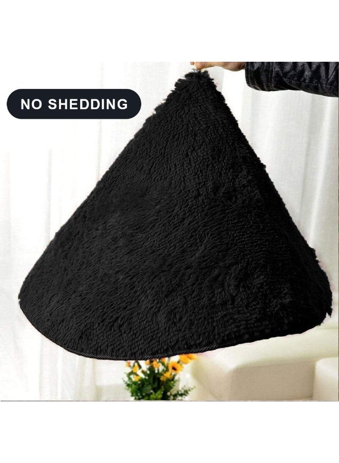 Merelax Soft Modern Indoor Shaggy Area Rug for Bedroom Livingroom Dorm Kids Room Home Decorative, Non-Slip Plush Fluffy Furry Fur Rugs Comfy Nursery Accent Floor Carpet 2x3 Feet, Black - Image 5